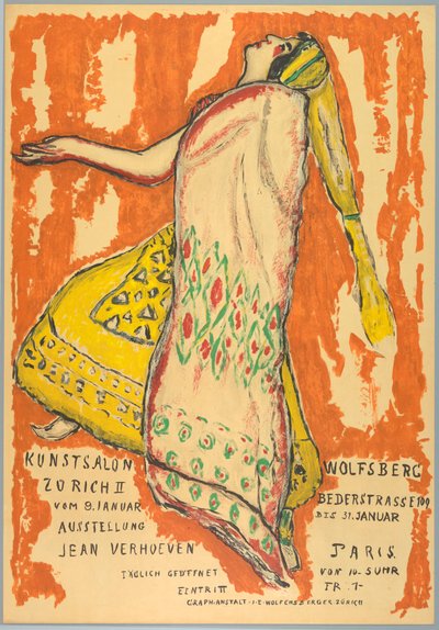 Poster, Exhibition Jean Verhoeven, Art Salon Wolfburg, ca. 1915 by Jean Verhoeven